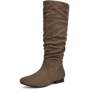 Women's Taupe Dream Pairs Pull On Knee High Boots for Fall and Winter